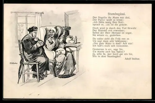 AK Gedicht Stumbegässi von Adolf Stoltze