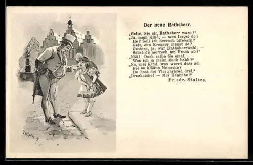 AK Gedicht Der neue Rathsherr von Friedrich Stolze
