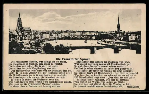 AK Gedicht Die Frankforter Sprach von Adolf Stoltze