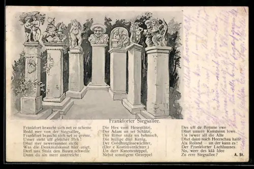 AK Gedicht Frankforter Siegsalle von A. Stoltze
