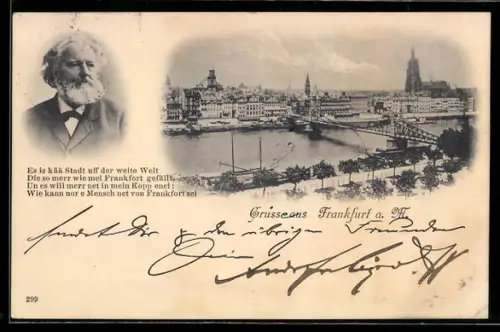 AK Frankfurt a. M., Porträt von Stoltze