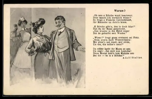 AK Gedicht Warum? von Adolf Stoltze