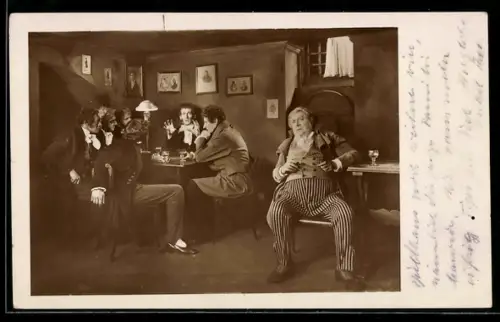 AK Berlin, E. T. A. Hoffmann im Freundeskreis im historischen Keller bei Lutter & Wegner, Charlottenstrasse 49