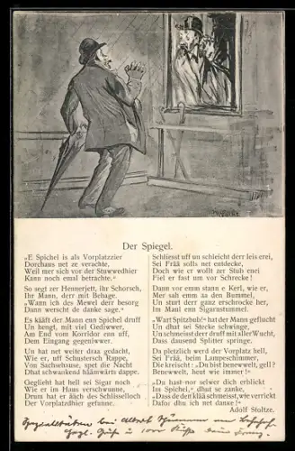 AK Gedicht Der Spiegel von Adolf Stoltze