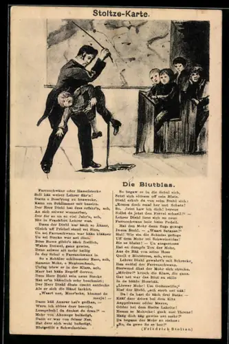 AK Gedicht Der Blutblas von Friedrich Stoltze