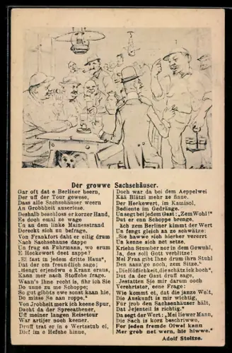 AK Gedicht Der growwe Sachsehäuser von Adolf Stoltze