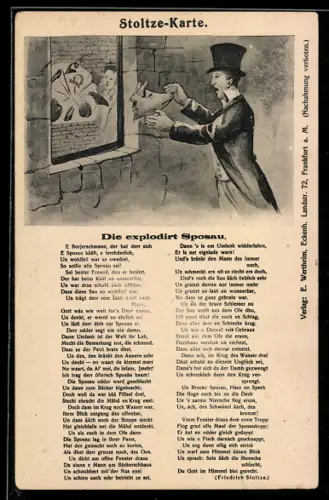AK Gedicht Die explodirt Sposau von Friedrich Stoltze