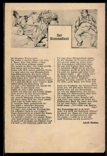 AK Gedicht Der Blummedisch von Adolf Stoltze
