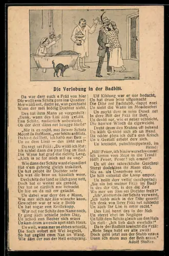 AK Gedicht Die Verlobung in der Badbitt von Adolf Stoltze