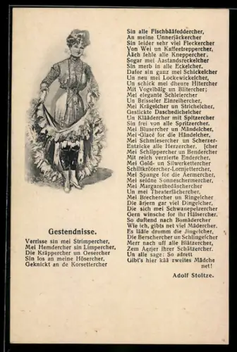 AK Gedicht Gestendnisse von Adolf Stoltze