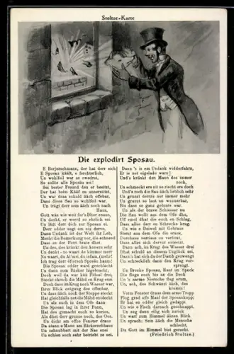 AK Die explodirt Sposau von Friedrich Stoltze