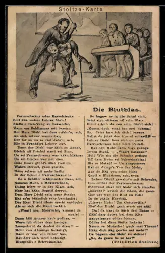 AK Gedicht Die Blutblas von Friedrich Stoltze