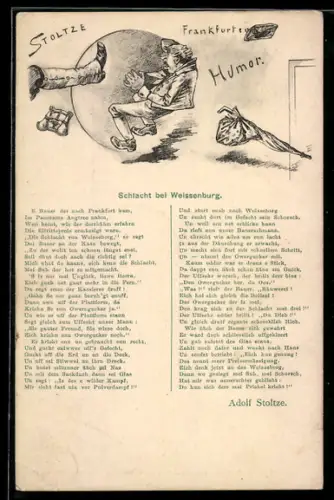 AK Gedicht Schlacht bei weissenburg von Adolf Stoltze