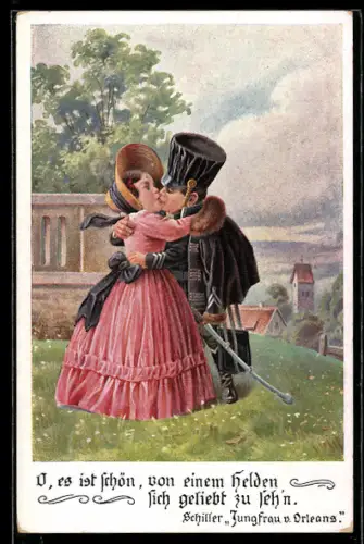 AK Szene aus Schillers Jungfrau v. Orleans