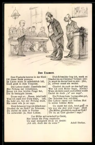 AK Gedicht Das Examen von Adolf Stoltze