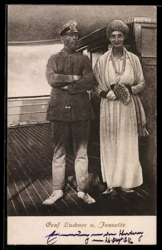 AK Kapitän Graf Luckner und Jeanette an Bord einer Yacht