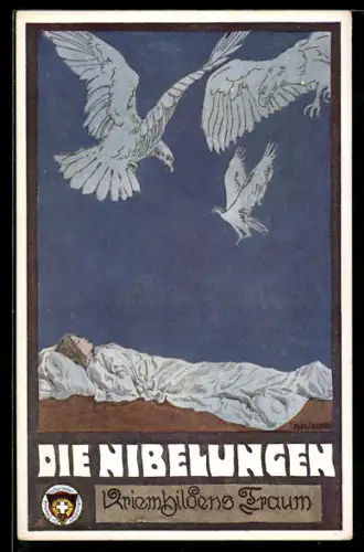 Künstler-AK Ernst Kutzer: Nibelungen - Kriemhildens Traum