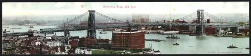 Klapp-AK New York, NY, Williamsbury Bridge Panorama