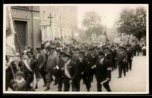 AK Hof /Saale, Festumzug zum Sängerfest im Jahr 1929