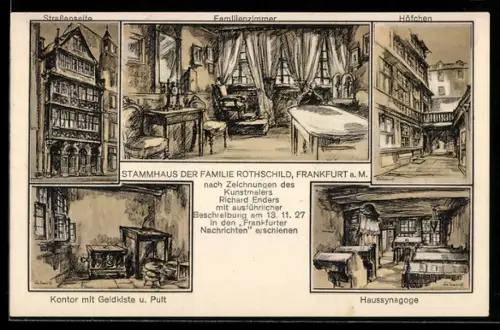 AK Frankfurt /M., Stammhaus der Familie Rothschild mit Haussynagoge