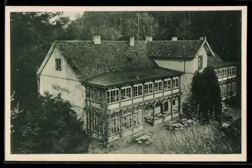 AK Blankenburg /Harz, Hotel- u. Fremdenheim Waldfrieden, Bes. C. Treutler
