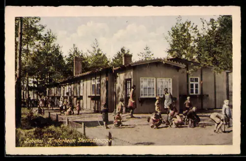 AK Lobetal, Kinderheim Sternschnuppe mit spielenden Kindern im Garten