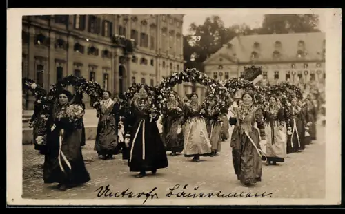 AK Würzburg, Festzug zur Jahrhundertfeier Unterfrankens im Juni 1914