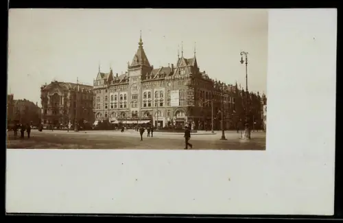 Foto-AK Düsseldorf, Bahnhof-Hotel am Wilhelmsplatz