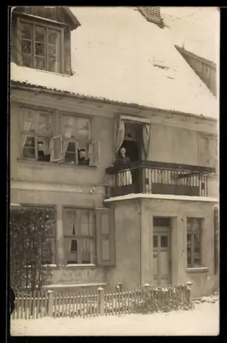 Foto-AK Heiligengrabe, Wohnhaus im Schnee 1921
