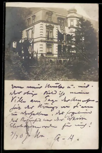 Foto-AK Heidelberg /Neckar, Verbindungshaus mit Flagge