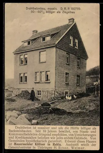 AK Ruhla, Drahtbetonbau von Mauermeister Köllner