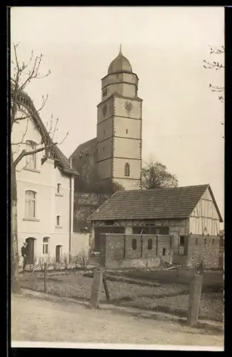 Foto-AK Usingen, Blick zur Kirche