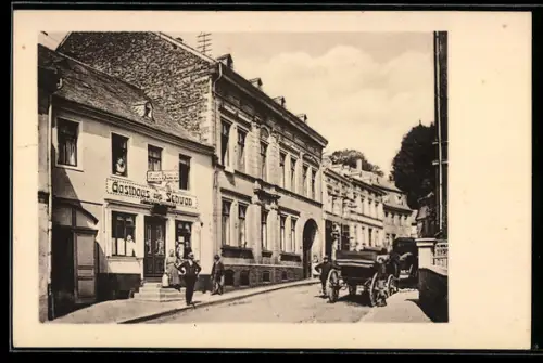 AK Idar, Gasthaus Zum Schwan, Bes. Karl Haupt, Hauptstrasse 25