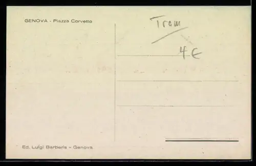 AK Genova, Piazza Corvetto, Strassenbahn