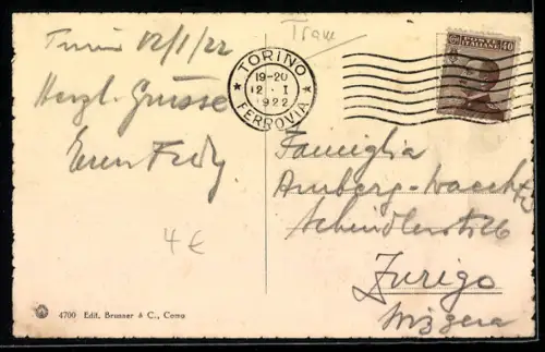 AK Torino, Piazza Castello e Palazzo Reale, Strassenbahn