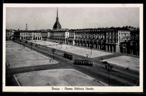 AK Torino, Piazza Vitttorio Veneto, Strassenbahn
