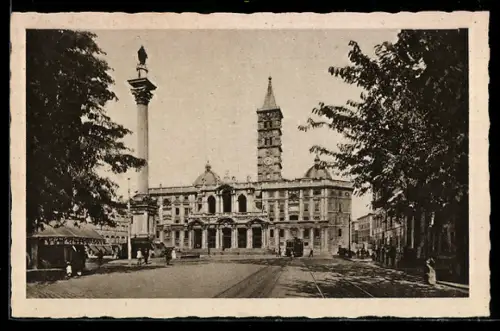 AK Roma, Basilica di S. Maria Maggiore, Strassenbahn