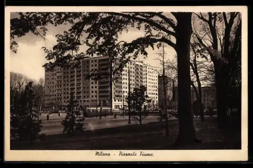 AK Milano, Piazzale Fiume, Strassenbahn