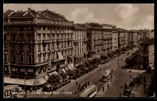 AK Milano, Corso Buenos Ayres, Strassenbahn