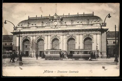 AK Milano, Stazione Centrale, Strassenbahn