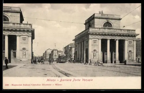 AK Milano, Barriera Porta Venezia, Strassenbahn