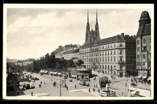 AK Brno, Wilsnovo námestí, Strassenbahn