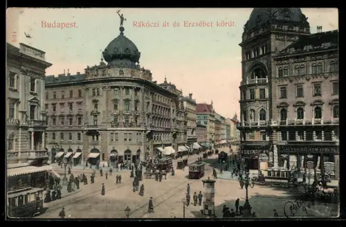 AK Budapest, Rakoczi ut es Erzsebet körut
