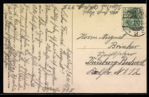 AK Düsseldorf, Strassenbahn auf der Rheinbrücke