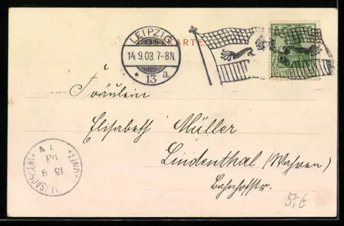 AK Leipzig, Johannisplatz, Strassenbahn