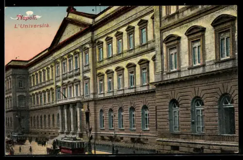 AK Napoli, l'universitá, Strassenbahn