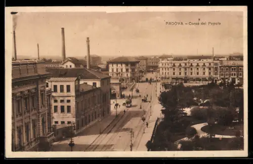 AK Padova, Corso del Popolo, Strassenbahn
