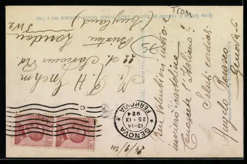 AK Genova, Ponte Monumentale, Strassenbahn