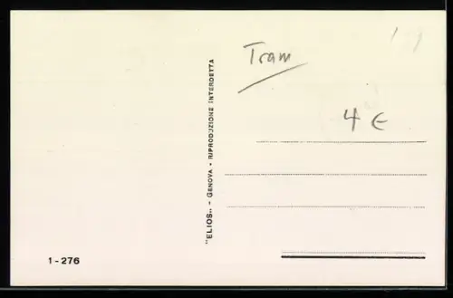 AK Genova, Ponte Monumentale, Strassenbahn