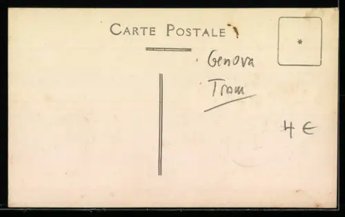 AK Genova, Via Roma, Strassenbahn